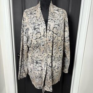 J. Jill Black and Cream Cardigan Sweater